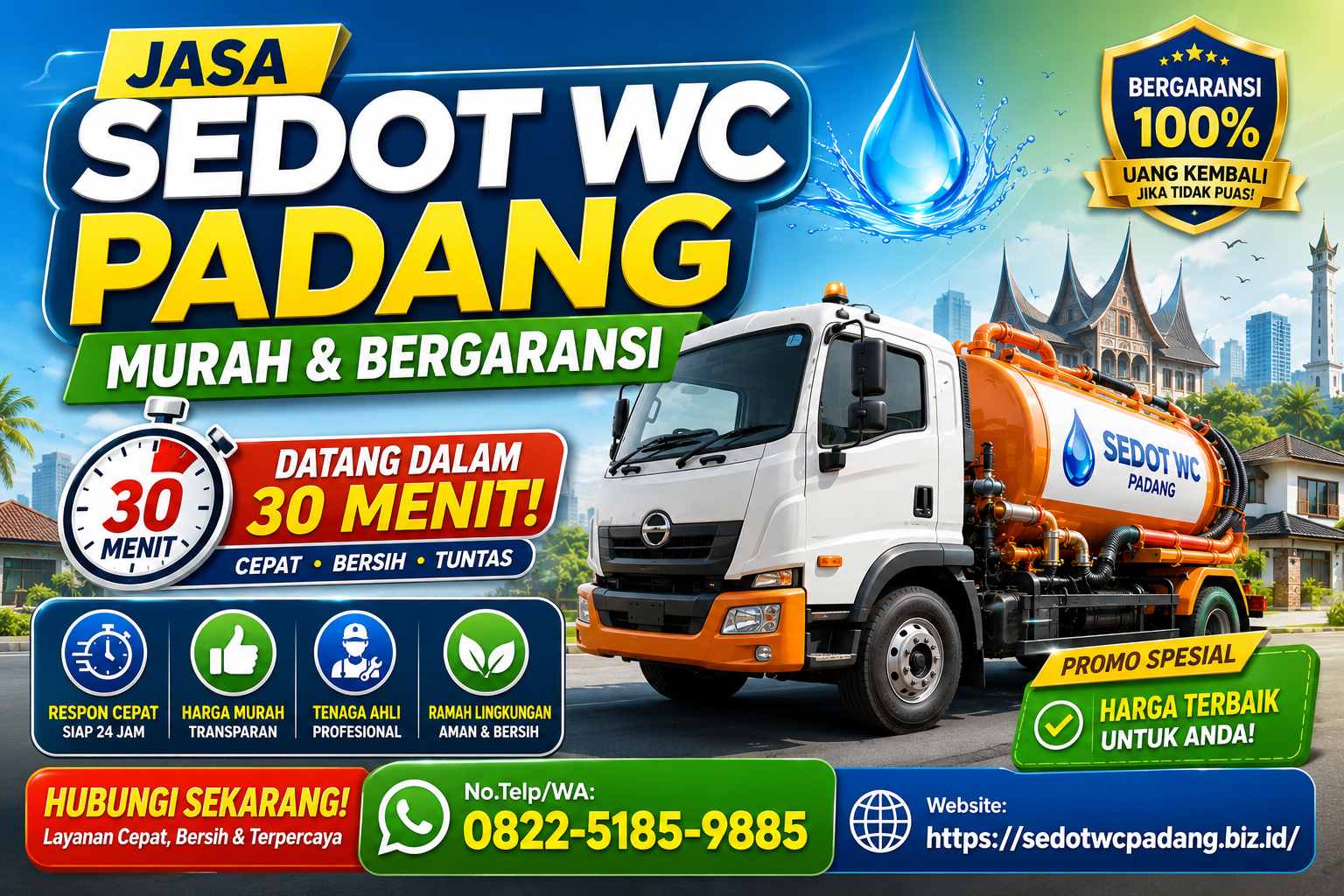 Armada truk sedot WC Padang siap berangkat ke lokasi pelanggan